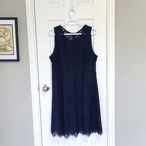 Signature by Reitmans Blue Black Lace Dress